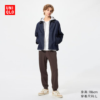 Uniqlo men's and women's couples sports pants comfortable casual loose regular style 479801 38 dark brown l