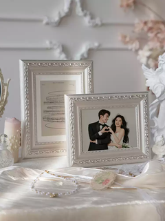 Fantasy solid wood light luxury wedding photo frame, high-end family portrait, couple photo, washed photos and made into photo frame customization, 10-inch hanging pendulum dual-purpose inner diameter 20.3*25.3