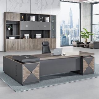 Desk boss desk and chair combination simple modern executive president desk manager desk single executive desk office furniture 1.6*0.8 single cabinet