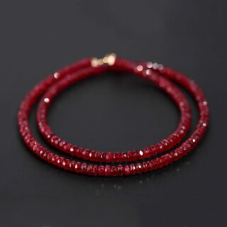 Jinxu jewelry faceted ruby necklace women's natural yellow 18 colored bead necklace gift bracelet bracelet (40cm
