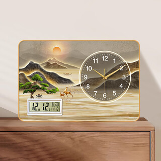 Kodo creative simple desktop clock office ornaments perpetual calendar bedroom living room table clock silent home desktop clock alpine flowing water calendar 20*30cm no specifications
