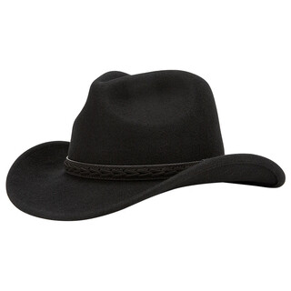 Lee dprre autumn and winter new large brim wool top hat men's travel western cowboy knight hat retro european and american style bay brim jazz hat black m (56-58cm)