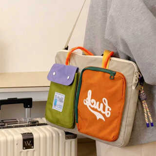 Nanmuxiong computer bag japanese dopamine cross-body portable 16-inch large-capacity flat bag storage commuter student inner bag gray contrast color 14.16-inch universal