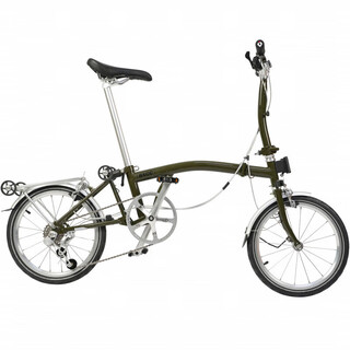 Baikes c series youth 6-speed national fabric folding bike domestic xiaobu three-fold ultra-light portable bicycle 16 inches _1 olive green-silver