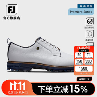 Footjoy golf shoes new premiere series men's shoes classic fashion waterproof casual fj shoes white/navy blue 54396 size 41 = us size 7.5
