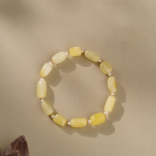 Potala palace unique beeswax single circle bracelet for men and women with pearls 925 silver transfer beads bracelet as a birthday gift for girlfriend