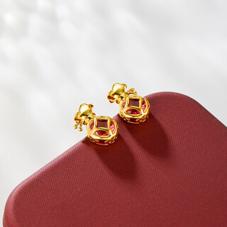 Xuping xuping jewelry pan shengfu women's new new chinese style retro style money bag earrings earrings x000933229 red girls