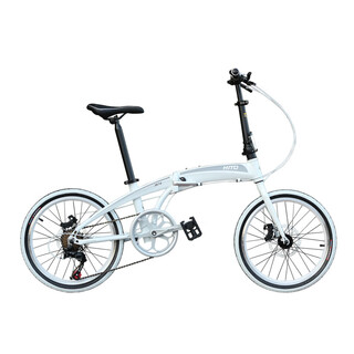 Hito brand 20-inch folding bicycle, ultra-light and portable aluminum alloy, variable speed men's and women's adult road bike, white_20-inch spoked wheels (white 20-inch_20-inch
