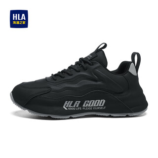 Heilan house (hla) men's shoes fashion thick sole sports and casual shoes men's haaxxm3dac279 black 40