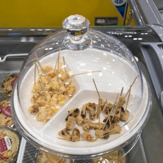 Baishengniu plastic cover, transparent round dessert tray, bread display plate, fruit tasting plate with lid, three-compartment 20cm fruit plate + 21cm acrylic lid