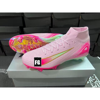 New assassin 16fg long nails ag short nails artificial natural grass built-in air cushion high and low top training and competition football shoes light brown pink high top fg 40