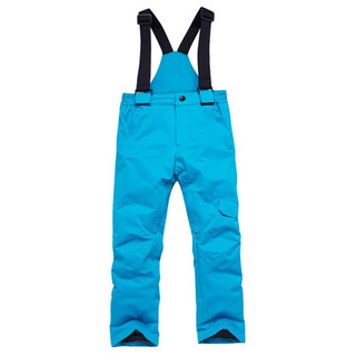 Children's ski pants for boys and girls, warm and thickened, winter outdoor single board and double board children's ski pants, light blue, s 110-120, one size fits all