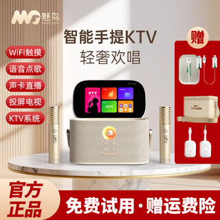 Meiniao aichang k30 smart portable ktv audio microphone integrated karaoke speaker family karaoke bluetooth audio set outdoor singing live broadcast recording touch screen karaoke machine family portrait set luxury flagship version + wireless screen projection + original storage bag