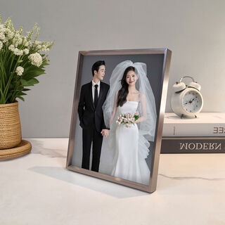 Yusenyi simple narrow edge wedding photo frame custom wedding photo table setting wedding photo frame table setting package photo washing champagne gold full screen 8 inches 15x0m