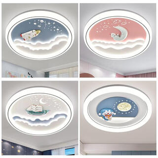 儿童房吸顶灯led卧室灯新款宇航员太空人火箭灯男孩女 轮船【天猫精灵智能】送遥控