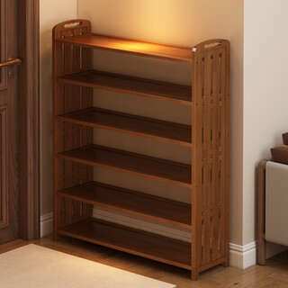 Sizhuge simple bamboo shoe rack multi-layer household doorway storage rack small narrow shoe rack indoor shoe cabinet for rental housing brown 5 layers 80 stable load-bearing