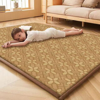 Carpet sleeping on the floor, summer mat, tatami mat, living room, bedroom, bedside mat, baby crawling mat, thickened, suddenly rich - blooming wealth, 60*180 cm - bed, floor, dual purpose