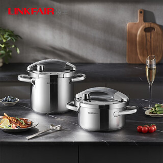 Lingfeng (linkfair) 304 stainless steel pressure cooker 120kpa one-hand opening and closing quick cooking pressure cooker platinum crystal platinum crystal pressure cooker 22cm 7l