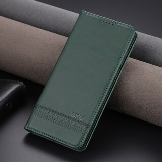 Jioxiang magnetic flip cowgrain leather case suitable for iphone 13 mobile phone case business card all-inclusive anti-fall dark green apple 13