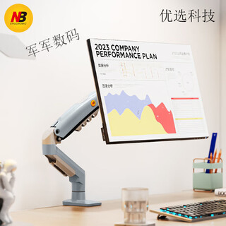 NB（ERGONOMIC）NB 炫彩系列电脑显示器支架悬臂屏幕机械臂增高架升降旋转拉伸 炫彩系列-湖水蓝 17-30英寸 2-9kg