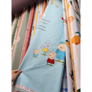 Customized children's bed sheet quilt cover pure cotton fabric twill card baby a-type kindergarten dormitory bed three-piece set blue peppa pig 60x130cm single quilt cover