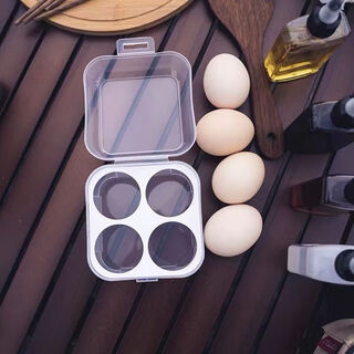 Lu xuju portable egg box outdoor camping shatterproof protection storage box anti-fall and shockproof egg box plastic thickened and compressive 4-gate egg box 1 pack