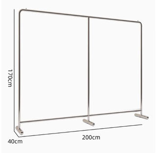 Yusenyi floor-standing wedding dress rack dress hanger clothing display rack brushed silver clothing store display rack thickened size length 200 width 40 height 170