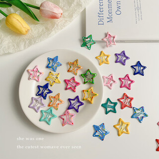 Dopamine star hair clip women's hair clip small clip bangs headwear hair accessories summer high-quality dopamine star hair clip mixed colors 10 pieces
