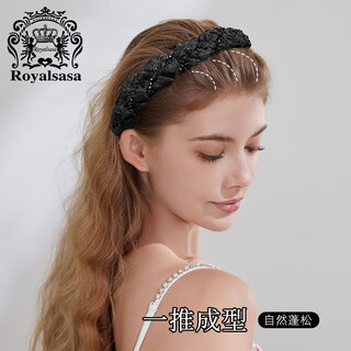 Royal sasa royal salsa silk yarn headband large teeth non-slip high skull fairy headband hairpin fluffy hair volume headwear for women