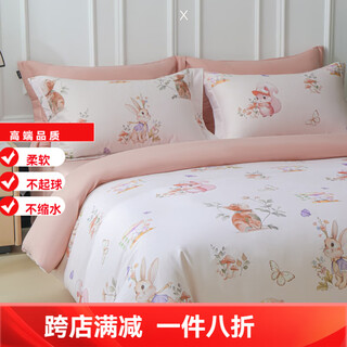 Light luxury 100-count satin xinjiang long-staple cotton four-piece set of smooth and silky high-end bedding gift box berlin fairy tale antistatic + thickened + no shedding sheet model 2.0 four-piece set - quilt cover 220x240 antistatic + thickened + no shedding