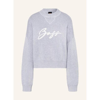 Boss women's sweater, warm, breathable cotton, loose, everyday autumn and winter knitted simple, blue g, one size fits all | xs