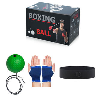 Cat pickup gift boxed headband children's boxing reaction ball agility training ball focus speed decompression ball boxed headband + handguard + 40g green soft ball