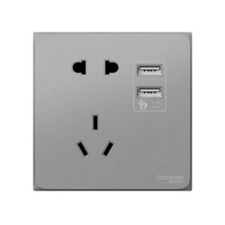 Schneider haocheng series nebula gray two/three-pole with dual 2.4a usb charging socket a3t42610u2_cg_c1 five-hole with dual usb haocheng nebula gray