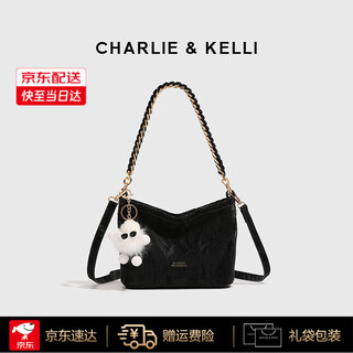 Charlie&kelli brand ck light luxury bag women's bag shoulder bag bucket bag portable crossbody chain bag chinese valentine's day gift black bakura sufa gift bag packaging