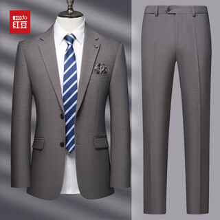 Red bean wool suit men's 2025 new autumn and winter suit men's wedding groom's banquet brown m 170