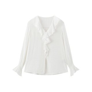 Peacebird shopping mall same style 25 spring and autumn new style french long-sleeved shirt with ear edges a1caf1480 beige m 160