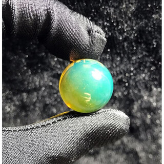 Mouth ten-leaf mexican blue amber natural 5a water purification, no impurities and no cracks, single transparent round beads, loose beads, naked beads, hole beads, bucket beads 18mm