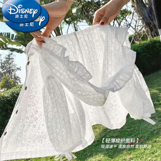Disney (disney) baby sun protection clothing for men and women 2025 new summer hooded cardigan breathable flower outer sun protection clothing white 120 height 106-115cm
