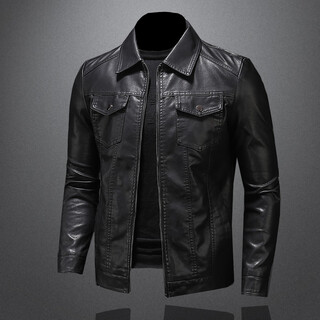 Customized penalty changzheng huang jingyu's same style casual leather jacket for men spring and autumn youth stand-up collar popular recommendation 2 py1150 5xl
