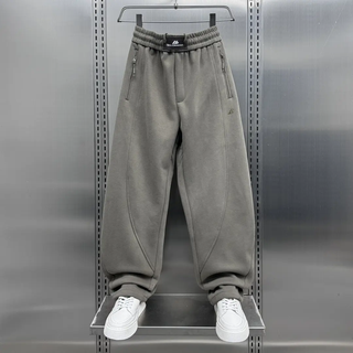 Kuraishi kazuki trendy solid color sports pants men's autumn and winter loose thickened machete pants handsome casual long pants military green 3xl