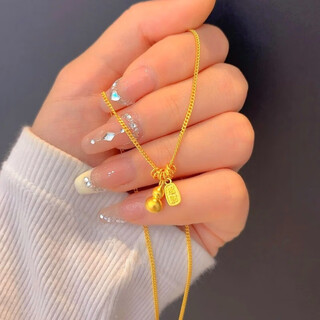 Beimeixing chinese valentine's day gift 2025 new 18k package gold gourd necklace female minimalist nafu necklace nafu gold gourd necklace