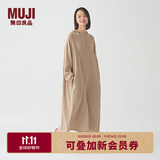 Muji idee women's twisted hooded pullover dress women's skirt spring gad03c4s beige m (155/80a)