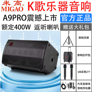 Migao a9pro audio live broadcast internal recording outdoor karaoke guitar playing saxophone keyboard instrument dedicated high-power speakers 1 a9pro standard (2 wireless microphones)