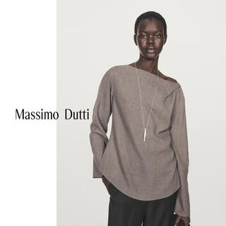 Massimo dutti autumn and winter new product 2025 women's elegant quiet luxury style high-end felt texture boat neck blouse shirt 05173973 mocha brown xs (165/84a)