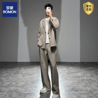 Romon ryder's matching suit suit men's oversized casual suit two-piece loose, mature, handsome, champagne color l