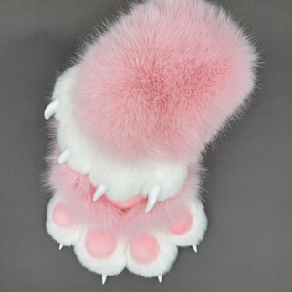 Beijing carefully selected cute plush cat paw gloves squeaking winter windproof warm gloves for cycling and cold winter gifts for girlfriends pink cat paw gloves pink pads * squeaking nails one size