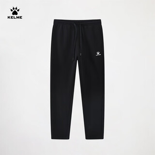 Kelme sweatpants men's autumn and winter sweatpants casual straight trousers agate black velvet fit flat mouth