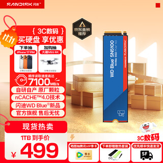 西部数据 SSD固态硬盘 闪迪SN5100 M.2接口 (NVMe PCIe 4.0 )  AI电脑笔记本配件 原厂颗粒不掉速不虚标 SN5100 | 1TB 7100MB/s