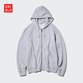 Uniqlo men's and women's hooded zip sports cardigan/long sleeve jacket sweater 482311 05 sky gray l