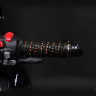 Motorcycle handlebar cover, electric handlebar cover, keel wrapping, non-slip, wear-resistant, breathable, practical bicycle modification accessories, upgraded black and orange 1 piece pack, comfortable to hold, wear-resistant and durable